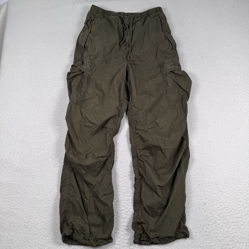Aritzia TNA Surplus‎ Division Cargo Pant Green Sz M High Rise Utility Drawstring